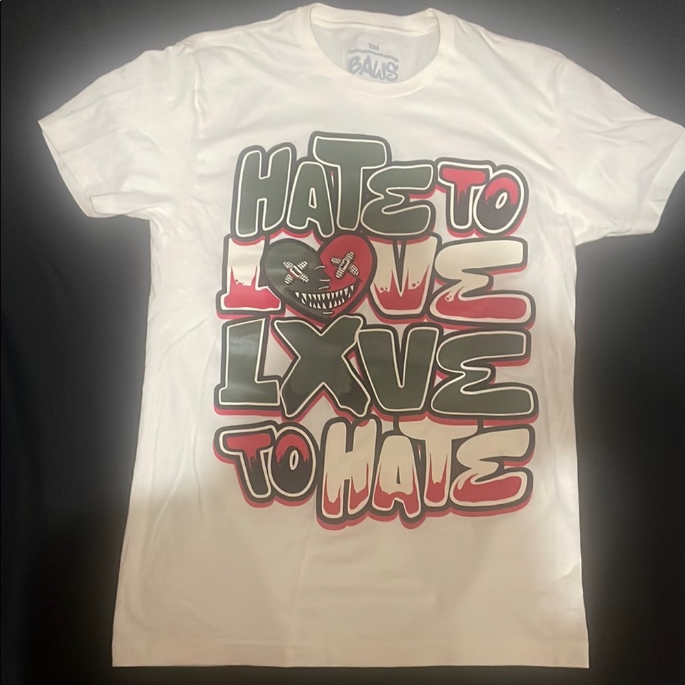 White Graphic Tee with Bold Text